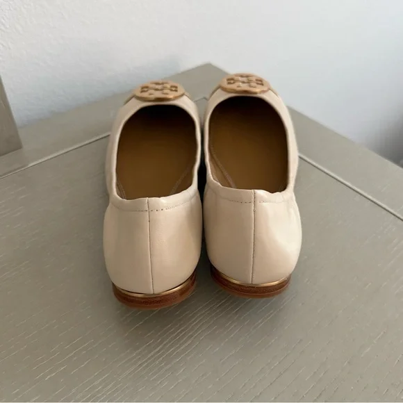 Tory Burch Minnie Cap Toe Ballet Flats - Cream/Gold